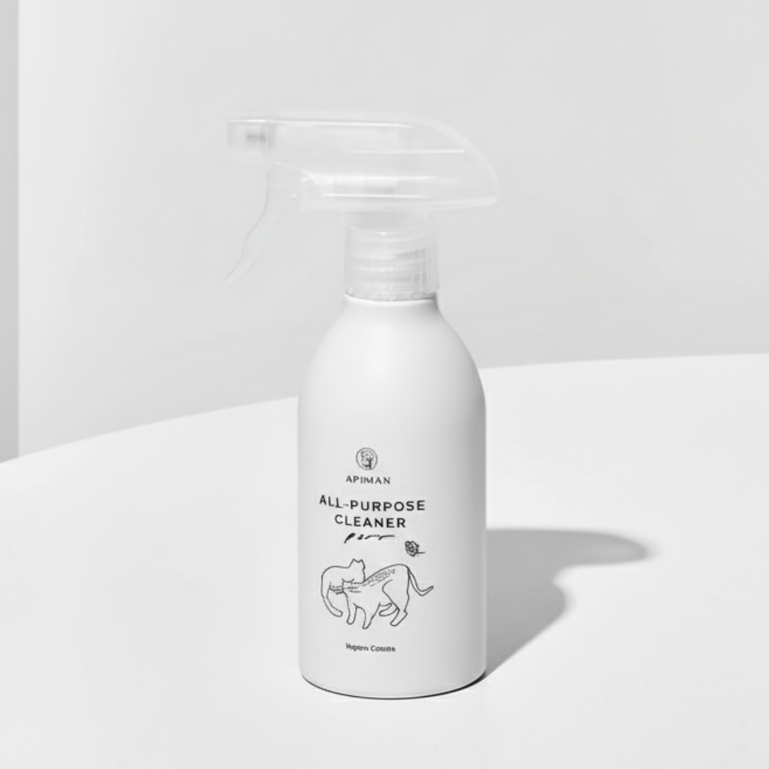 Pet-safe non-toxic all-purpose cleaner infused with catnip oil to calm cats and repel bugs