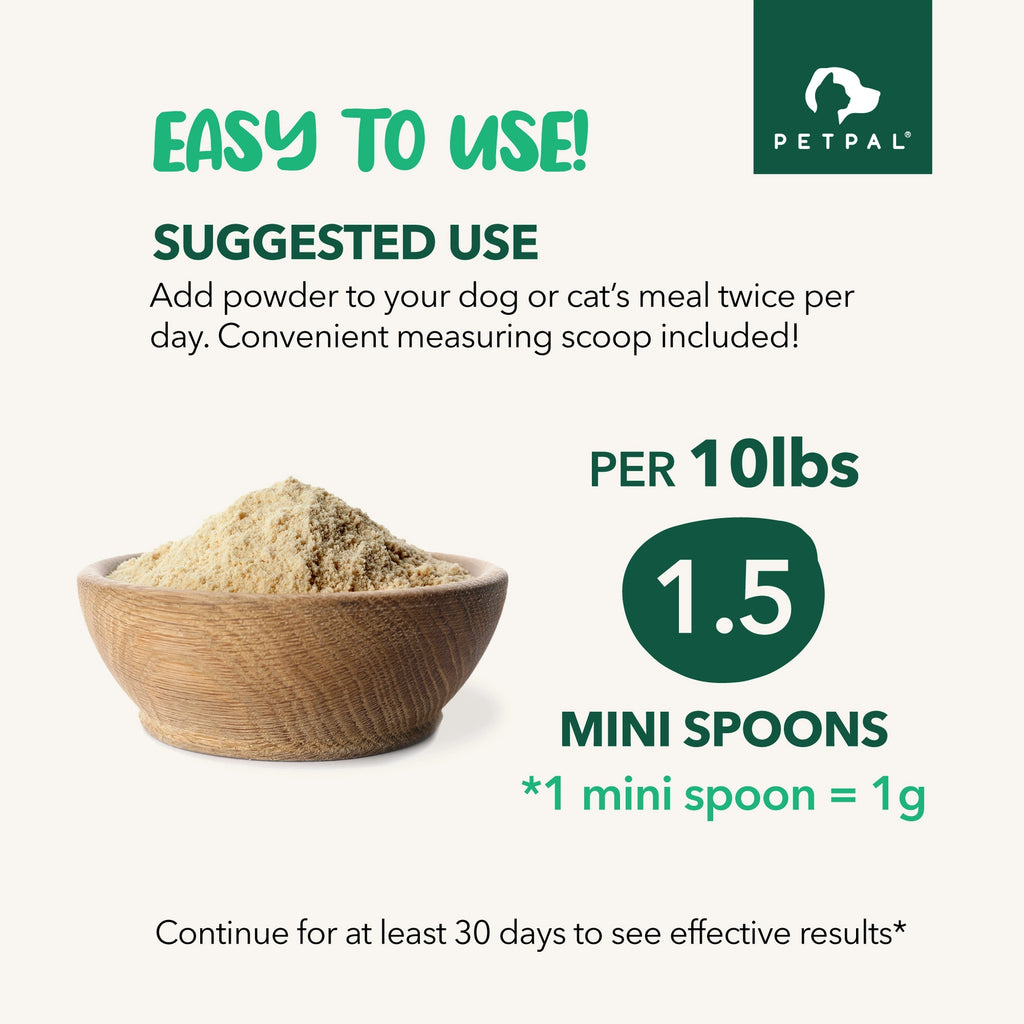 PetPal green lipped mussel powder — natural joint and mobility supplement for pets rich in chondroitin and key nutrients