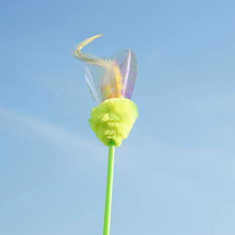 Feather & Foil Cat Teaser Wand - Garden Series