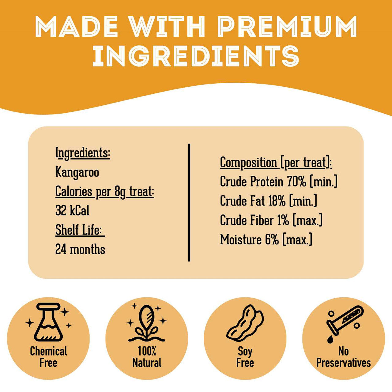 The Granville Island Pet Treatery  Dehydrated Kangaroo Treat for pets