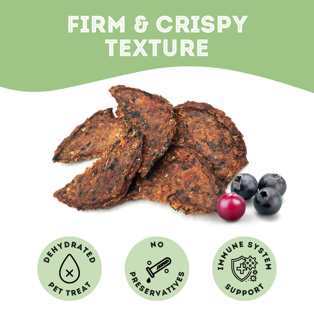 The Granville Island Pet Treatery  Dehydrated Salmon, Cranberry & Blueberry Treat for pets