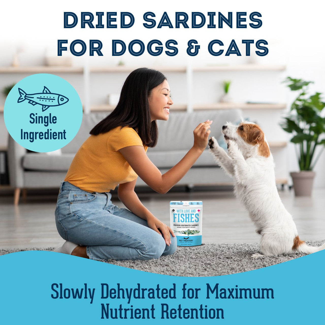 The Granville Island Pet Treatery  Dehydrated Sardines Treat for pets