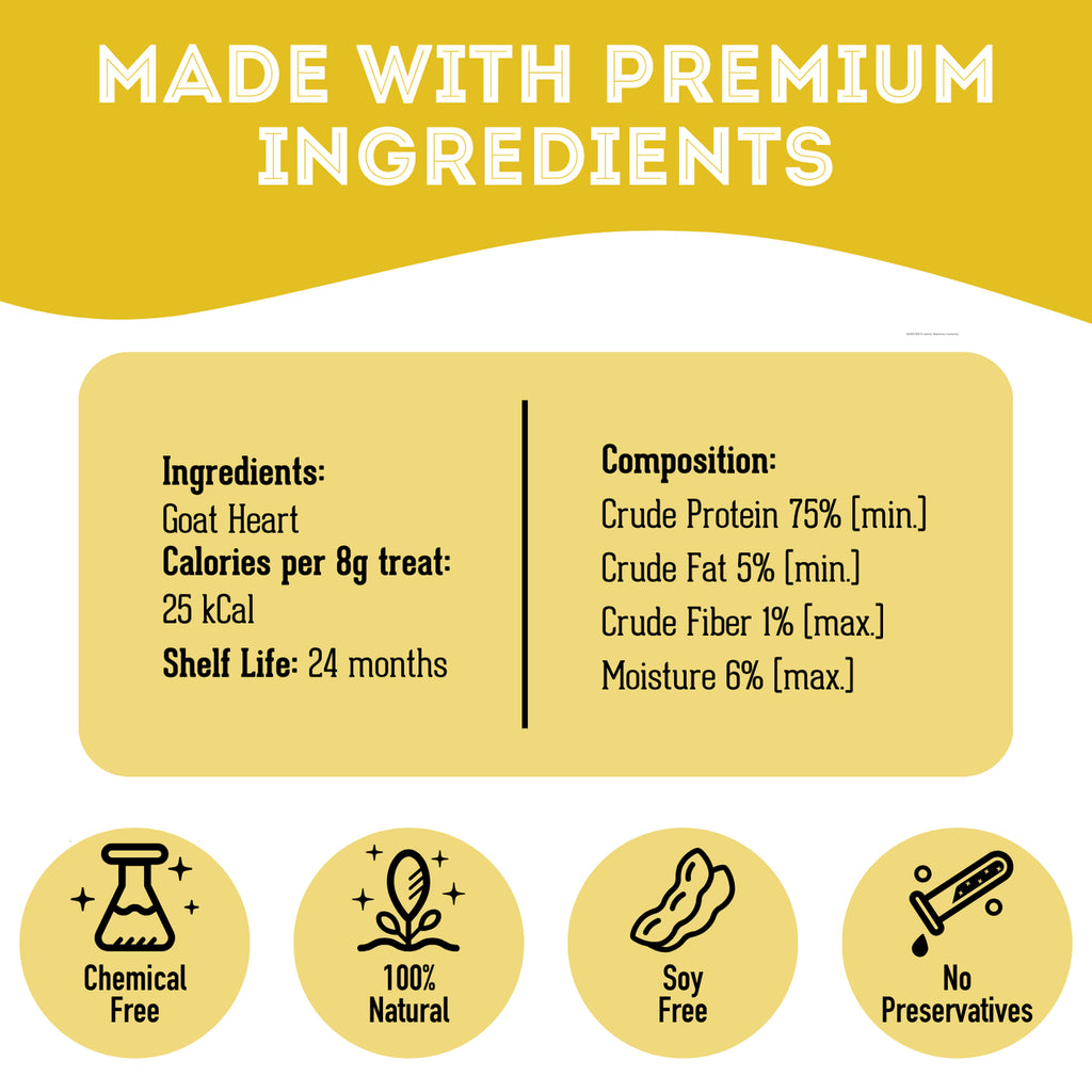 The Granville Island Pet Treatery  Dehydrated Goat Heart Treat for pets