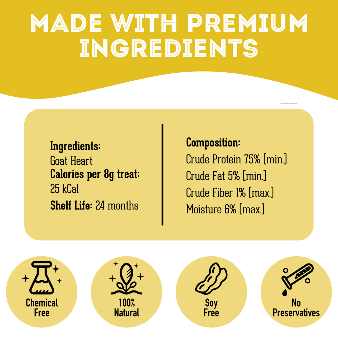 The Granville Island Pet Treatery  Dehydrated Goat Heart Treat for pets