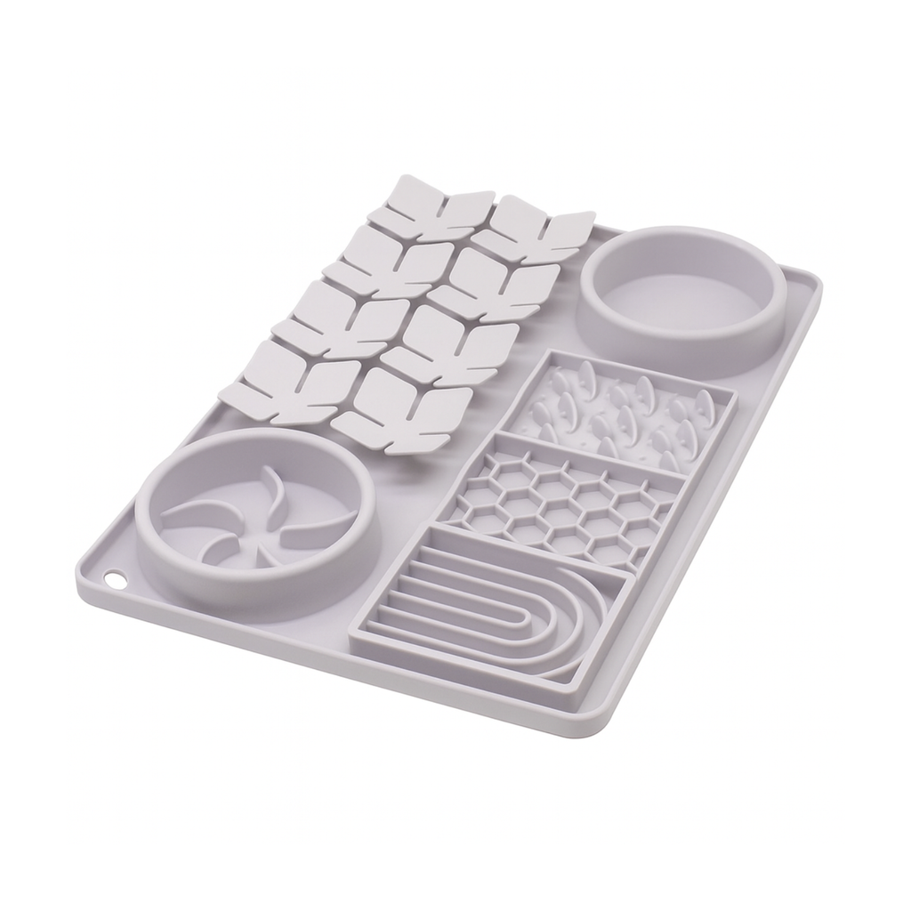 Sniff & Hunt 4 in 1 Silicone Slow Feeding Pad — multi-textured lick mat that slows eating and calms pets naturally