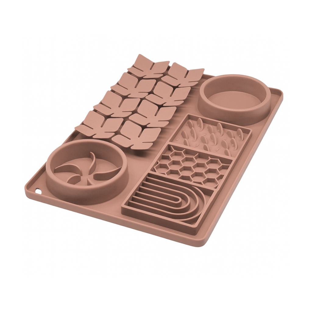 Sniff & Hunt 4 in 1 Silicone Slow Feeding Pad — multi-textured lick mat that slows eating and calms pets naturally