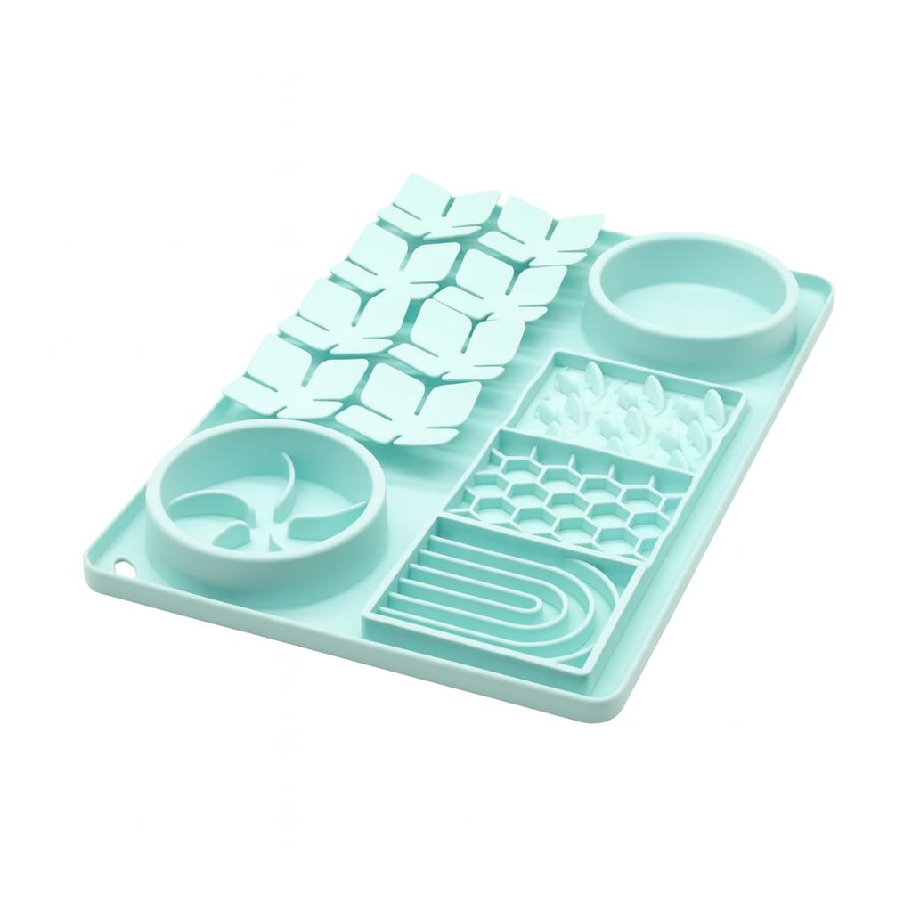 Sniff & Hunt 4 in 1 Silicone Slow Feeding Pad — multi-textured lick mat that slows eating and calms pets naturally